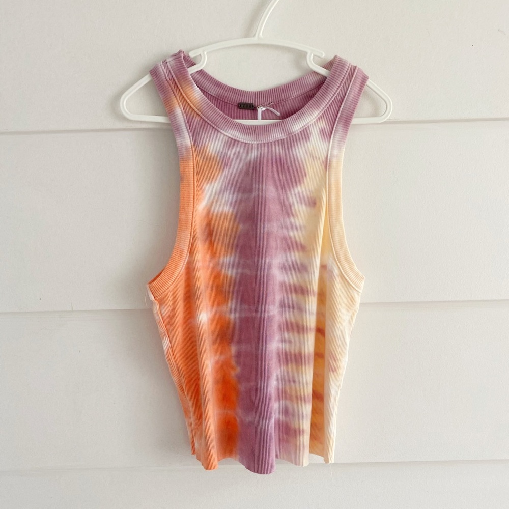 Young Fabulous & Broke Purple and Orange Tie-Dye Crop Top
